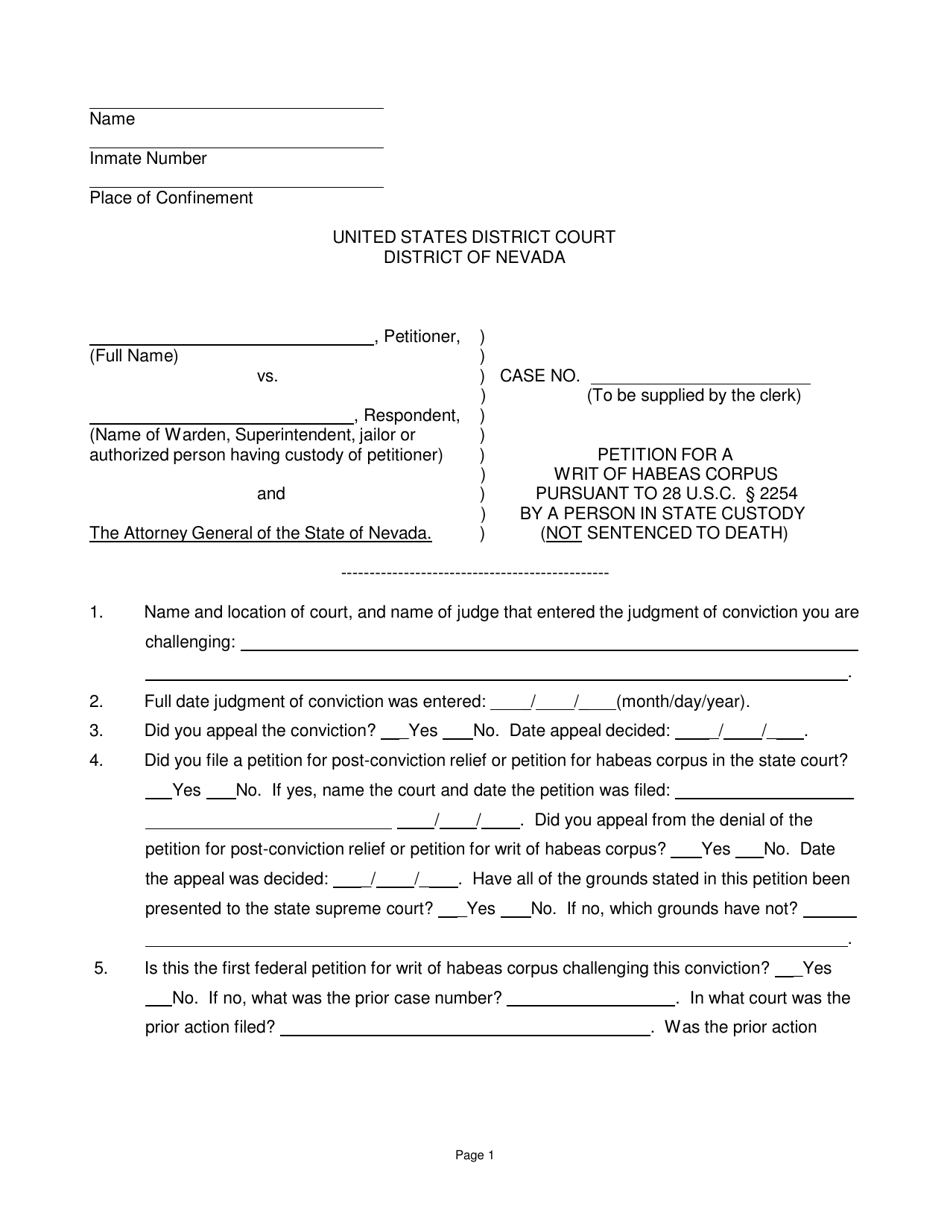 petition for a Writ of Habeas Corpus Pursuant to 28 U.s.c. 2254 by a Person in State Custody (Not Sentenced to Death) - Nevada, Page 6