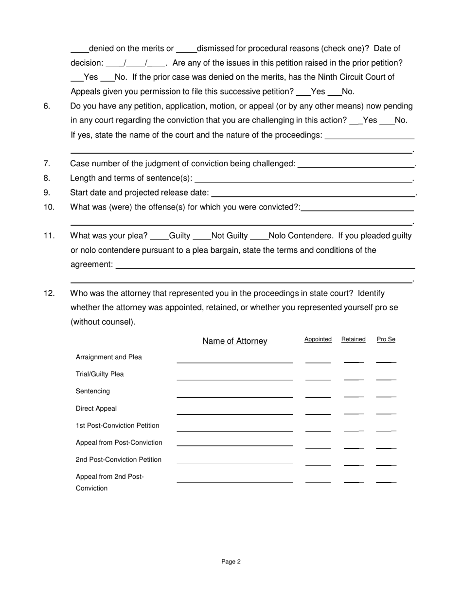 Nevada petition for a Writ of Habeas Corpus Pursuant to 28 U.s.c. 2254 ...