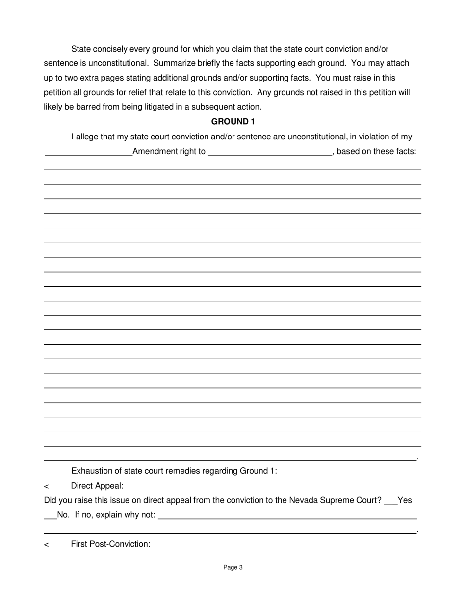 petition for a Writ of Habeas Corpus Pursuant to 28 U.s.c. 2254 by a Person in State Custody (Not Sentenced to Death) - Nevada, Page 8