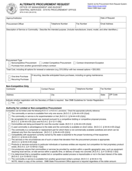 Form SFN51403 Alternate Procurement Request - North Dakota