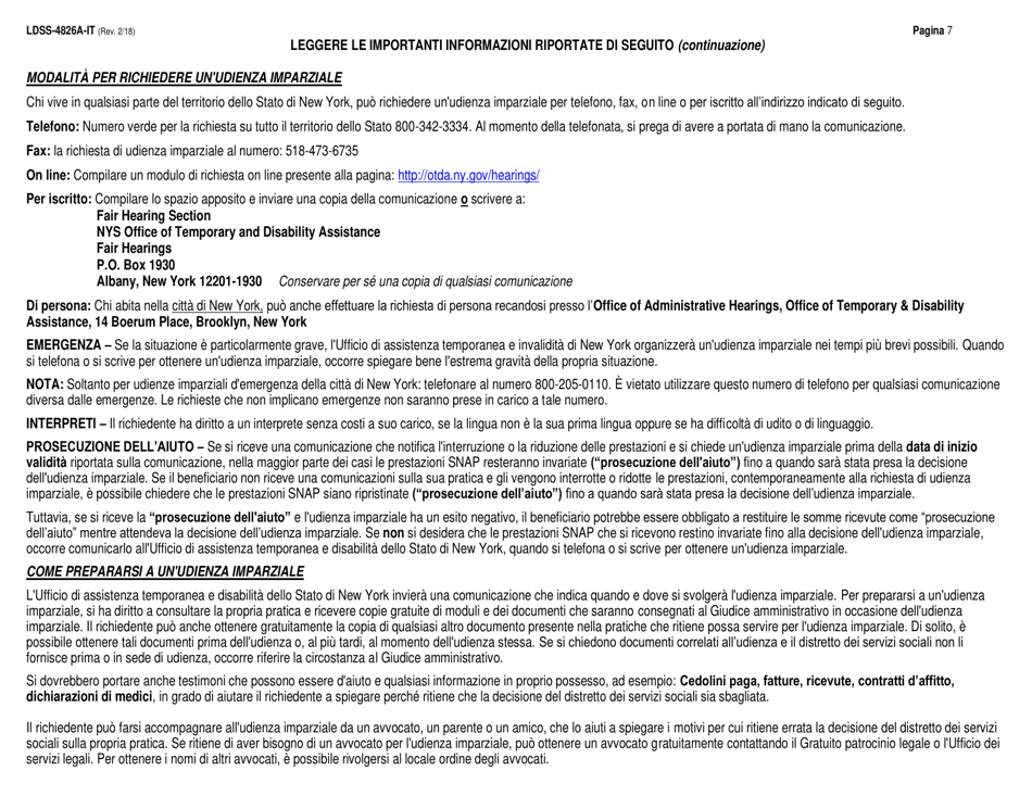 Instructions for Form LDSS-4826 Supplemental Nutrition Assistance Program (Snap) Application / Recertification - New York (Italian), Page 7