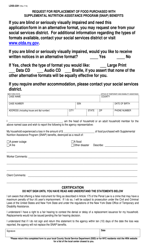 Form LDSS-2291 Request for Replacement of Food Purchased With Supplemental Nutrition Assistance Program (Snap) Benefits - New York (English/Bengali)