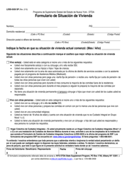 Document preview: Formulario LDSS-5030 Formulario De Situacion De Vivienda - New York (Spanish)
