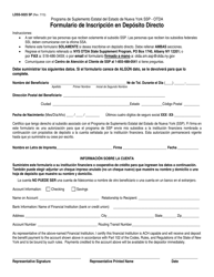 Document preview: Formulario LDSS-5025 Formulario De Inscripcion En Deposito Directo - New York (Spanish)