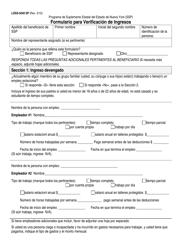 Formulario LDSS-5040 Formulario Para Verificacion De Ingresos - New York (Spanish)