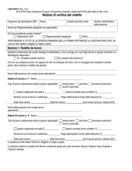 Form LDSS-5040 Income Verification Form - New York (Italian)