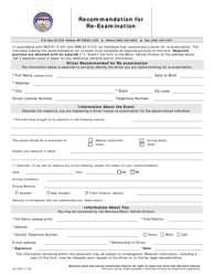 Document preview: Form 32-1800 Recommendation for Re-examination - Montana