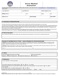 Document preview: Form 20-1900 Driver Medical Evaluation - Montana