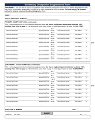 Form NPERS1300 Beneficiary Designation Form - Nebraska, Page 2