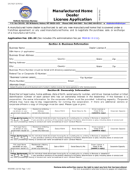 Form MV25MD Application for Manufactured Home Dealer License - Montana, Page 3
