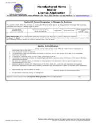 Form MV25MD Application for Manufactured Home Dealer License - Montana, Page 4