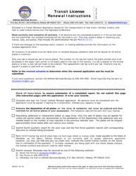 Document preview: Form MV82R Transit License Renewal - Montana