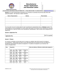 Form MV25MFG Manufacturer Dealer Application and Renewal Letter - Montana, Page 4