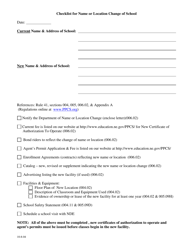 Document preview: Checklist for Name or Location Change of School - Nebraska