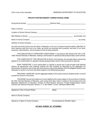 Document preview: Private Postsecondary Career School Bond - Nebraska