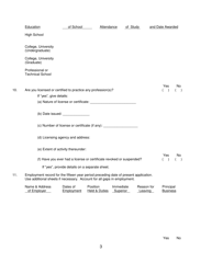 Personal Questionnaire - Credit Unions - New York, Page 3