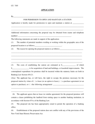 Form CU Application for Permission to Open and Maintain a Station - New York
