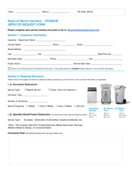 Document preview: Form STC962B Service Request Form - North Carolina