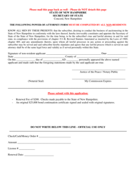Application for Renewal of a License as an Auctioneer Under Rsa 311-b - New Hampshire, Page 3