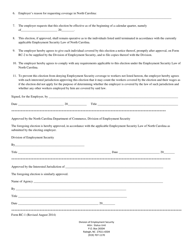 Form RC-1 Employer&#039;s Election to Cover Multi-State Workers Under the Employment Security Law of North Carolina - North Carolina, Page 2