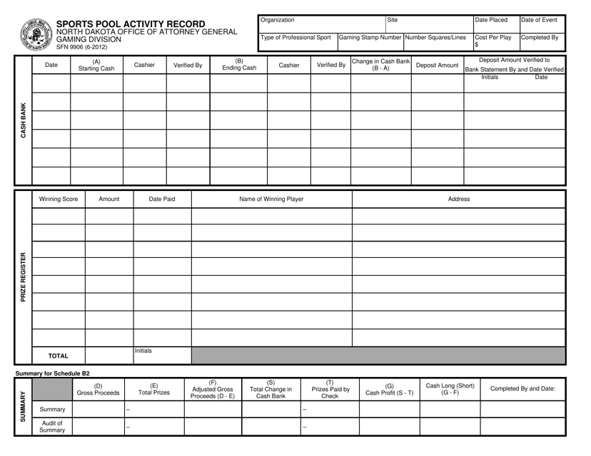 Form SFN9906  Printable Pdf