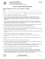 Form 1860 &quot;Child Care Provider Agreement&quot; - New Hampshire
