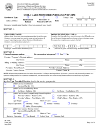 Form 1862 Child Care Provider Enrollment Form - New Hampshire