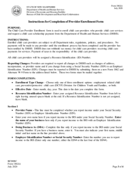 Form 1862 Child Care Provider Enrollment Form - New Hampshire, Page 3