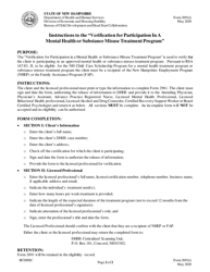 Form 2691 &quot;Verification for Participation in a Mental Health or Substance Misuse Treatment Program&quot; - New Hampshire, Page 2