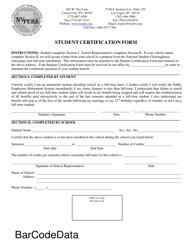 Student Certification Form - Nevada