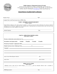 &quot;School District Classified Staff Certification&quot; - Nevada
