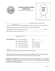 Document preview: Challenged Voter Affidavit - New Hampshire