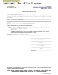 Document preview: Form FND-5 Certificate of Dissolution - New Hampshire