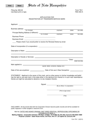 Form TM-1 Application for Registration of Trademark/Service Mark - New Hampshire, Page 3
