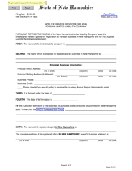 Form FLLC-1 Application for Registration as a Foreign Limited Liability Company - New Hampshire, Page 2