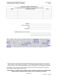 Form FLLC-1 Application for Registration as a Foreign Limited Liability Company - New Hampshire, Page 3