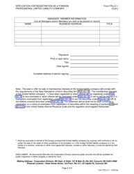 Form FPLLC-1 Application for Registration as a Foreign Professional Limited Liability Company - New Hampshire, Page 3