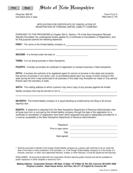 Form FLLC-3 Application for Certificate of Cancellation of Registration of Foreign Limited Liability Company - New Hampshire, Page 2