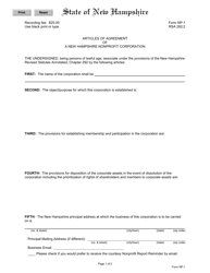 Document preview: Form NP-1 Articles of Agreement of a New Hampshire Nonprofit Corporation - New Hampshire
