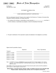 Document preview: Form NP-5 Statement of Dissolution of a New Hampshire Nonprofit Corporation - New Hampshire
