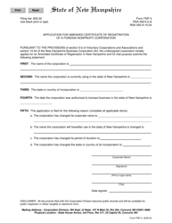 Form FNP-3 Application for Amended Certificate of Registration of a Foreign Nonprofit Corporation - New Hampshire, Page 2