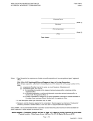 Form FNP-1 Application for Registration of a Foreign Nonprofit Corporation - New Hampshire, Page 3