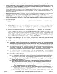 Form 110 Standard Form of Contract Between Owner and Contractor for Construction Under $25,000 - Montana, Page 3