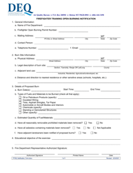 Montana Firefighter Training Open Burning Permit Application - Montana, Page 4