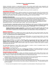 Instructions for Form ERD-991 &quot;First Report of Injury or Occupational Disease&quot; - Montana