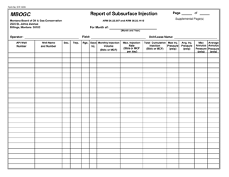 Form 5 Page 2 &quot;Report of Subsurface Injection&quot; - Montana