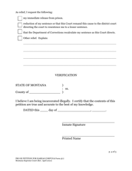Petition for a Writ of Habeas Corpus Form - Montana, Page 6