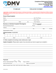 Form CED-020 Complaint/Voluntary Statement - Nevada