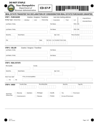 Form CD-57-P Real Estate Transfer Tax Declaration of Consideration Real Estate Purchaser (Grantee) - New Hampshire