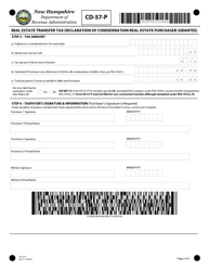 Form CD-57-P Real Estate Transfer Tax Declaration of Consideration Real Estate Purchaser (Grantee) - New Hampshire, Page 2